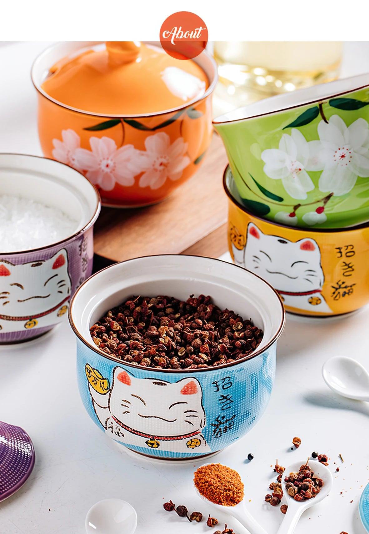 Unique Kitchen Decor Spice Organization
Lucky Cats
Lucky Cat Condiment Set
Lucky Cat
Kitchen Style Ceramic Condiment Jars Featuring Lucky Cat Designs
Kitchen Decor Japanese Condiment Set
Good Fortune
Ceramic Containers
Ceramic Condiment Containers
Adorable
