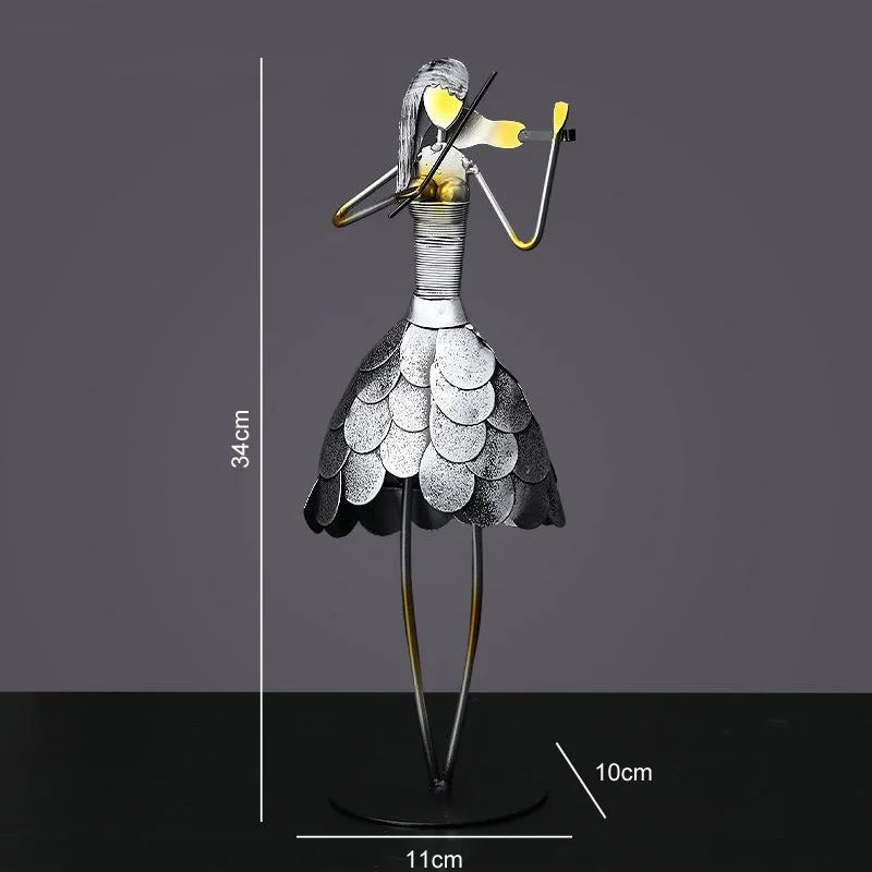 clHouse & Hme
Wrought iron musician statues
Handcrafted metal figurines
Jazz band home decor
Industrial music sculptures
Gift for music lovers
Bar and club table ornaments
Minimalist iron handicrafts
Office desk art figurines
Musical instrument statues
