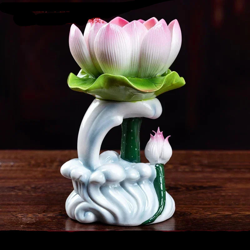Unique Tranquility Spiritual Space Serene Atmosphere Peace Meditation Home Decor Harmony Handcrafted Calming Energy Buddhist Candlestick
spiritual decor
religious items
lotus serenity
lotus candle holder
Feng Shui
ceramic candle holder
butter candle holder
Buddhism
Buddha ware