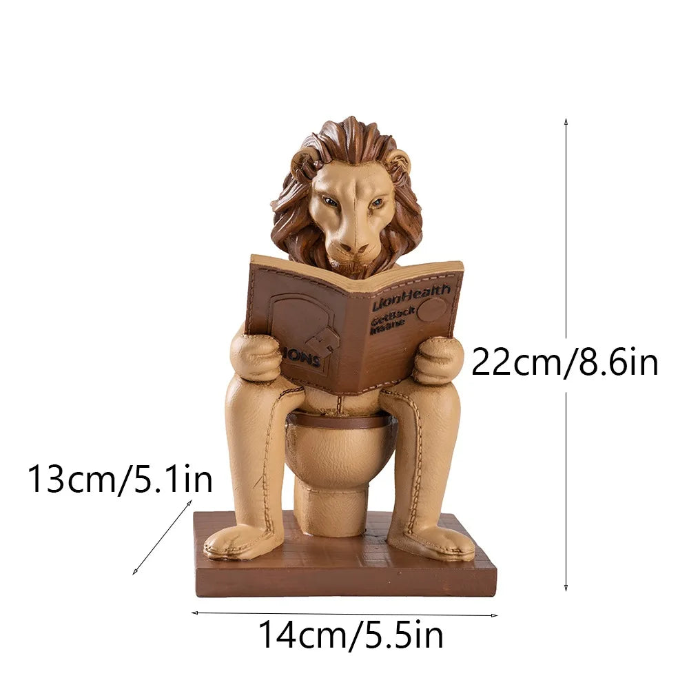 Lion statue decor
King of the Jungle sculpture
Resin lion ornament
Regal bathroom decoration
Stately home accessories
Lion figurine for bookshelf
Animal sculptures for living room
Luxury lion interior decor
Safari themed home ornaments