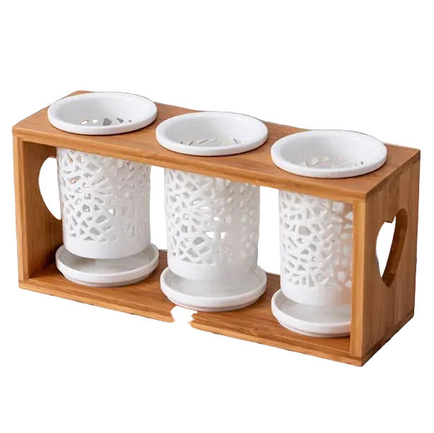 Japanese ceramic chopstick holder Anti-mildew chopstick storage Ceramic kitchen drainer rack Zen kitchen accessories Hygienic utensil holder Draining chopstick box Ceramic cutlery organiser Minimalist kitchen storage Sustainable kitchenware