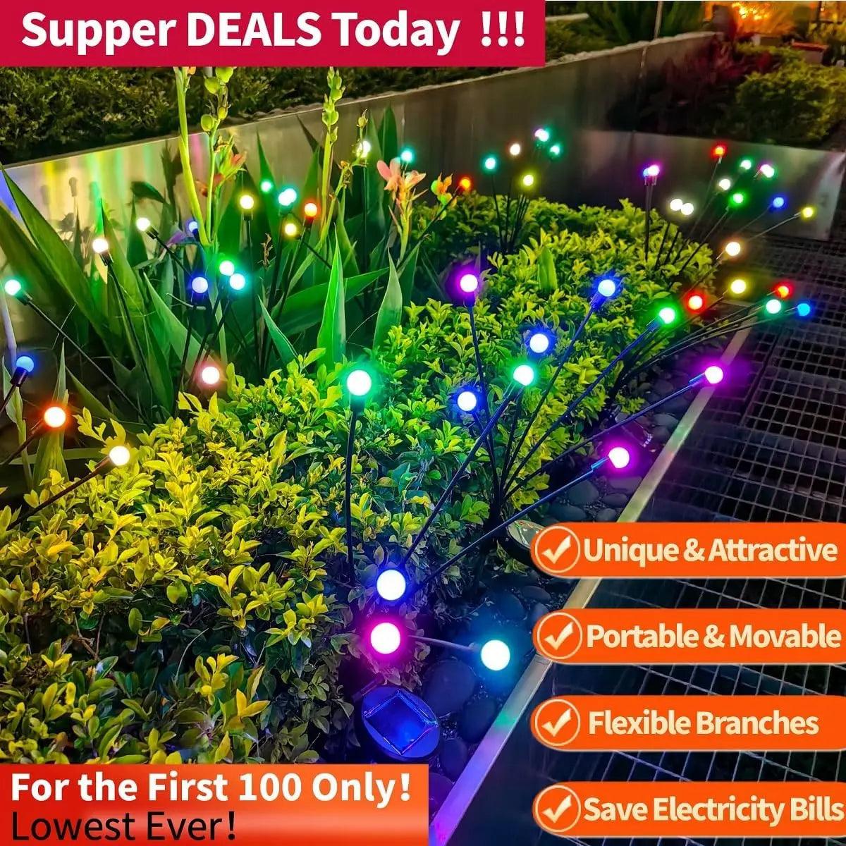 Inusitado Incanto Solar Firefly Lights Outdoor Lighting Garden Decor Enchanted Garden Whimsical Unique Gift Eco-Friendly Solar Powered String Lights