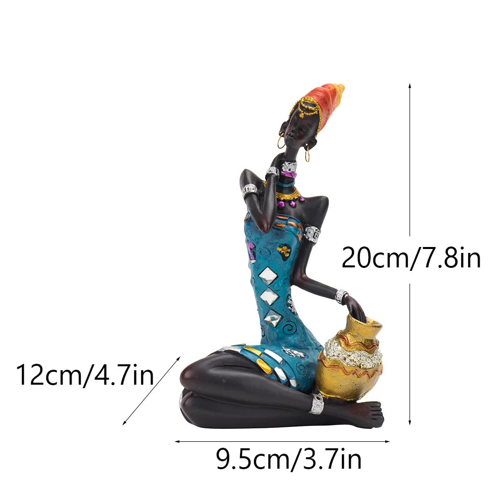 Abstract African sculpture
Black woman figurine
RAKKS home decor
Resin ethnic art
Modern wine cabinet ornament
African heritage statue
Contemporary shelf decor
Cultural home accessories
Boutique cafe decoration