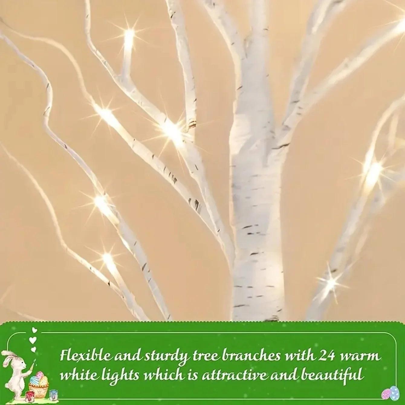 Lumina Birch: Árbol de mesa LED con temporizador