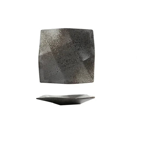 "Black Pearl" Ceramic Square Dinner Plate