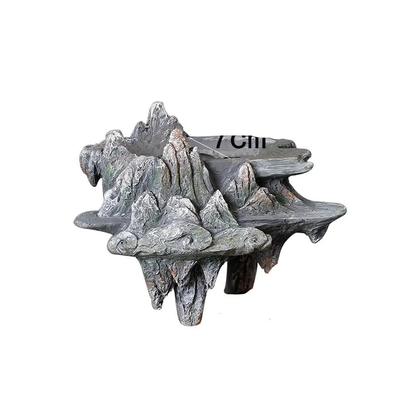 "Floating Rock" Bonsai Planter in Crimson Rock — Small size, front view