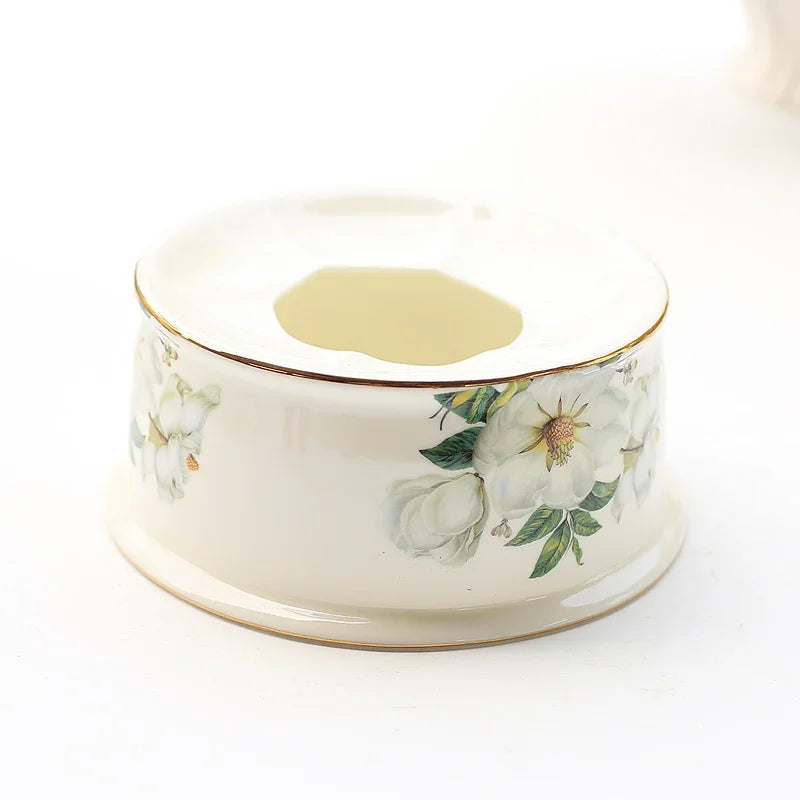 "White magnolia bone china Ceramic Warmer