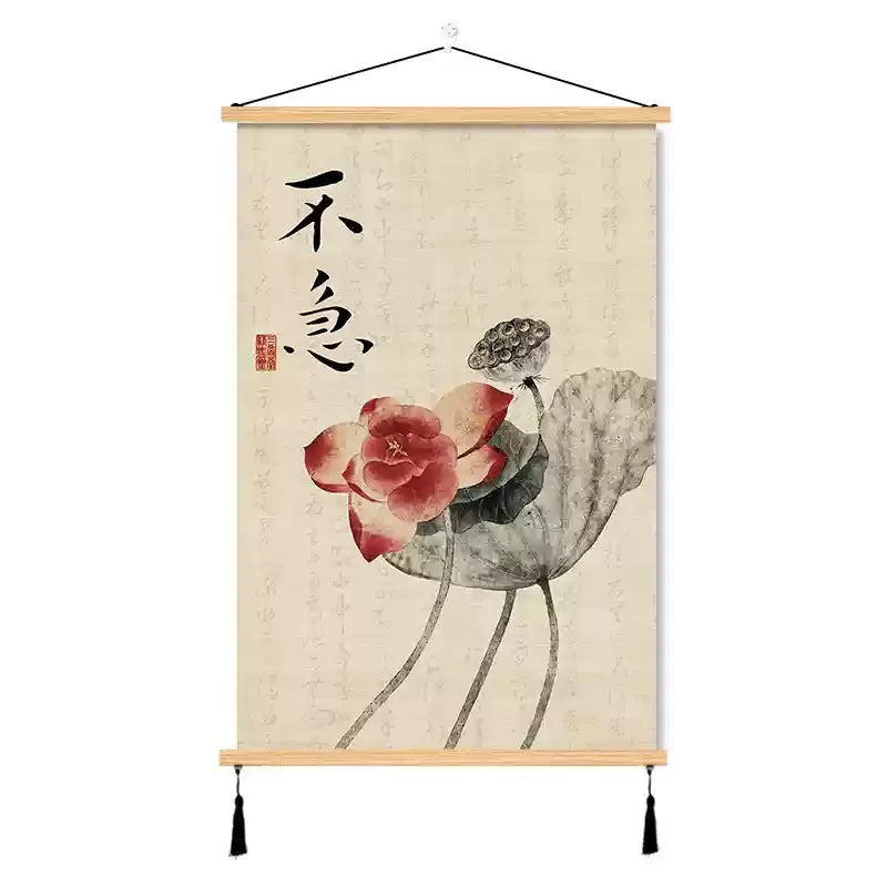 Zen wall art scroll
Buddhist calligraphy hanging
Feng Shui wall decor
Oriental canvas scroll
Spiritual home accessories
Traditional Chinese wall art
Mindfulness room decoration
Auspicious geomancy pendant
Meditation space art