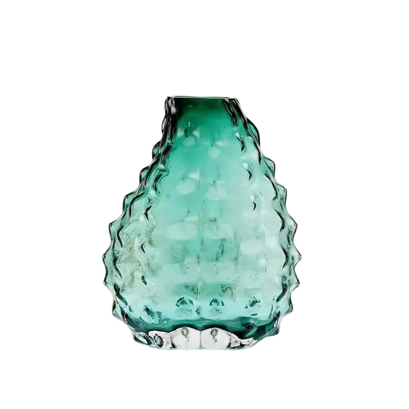 Glacier Peak textured glass vase in Ocean Teal, 22.5cm, white background