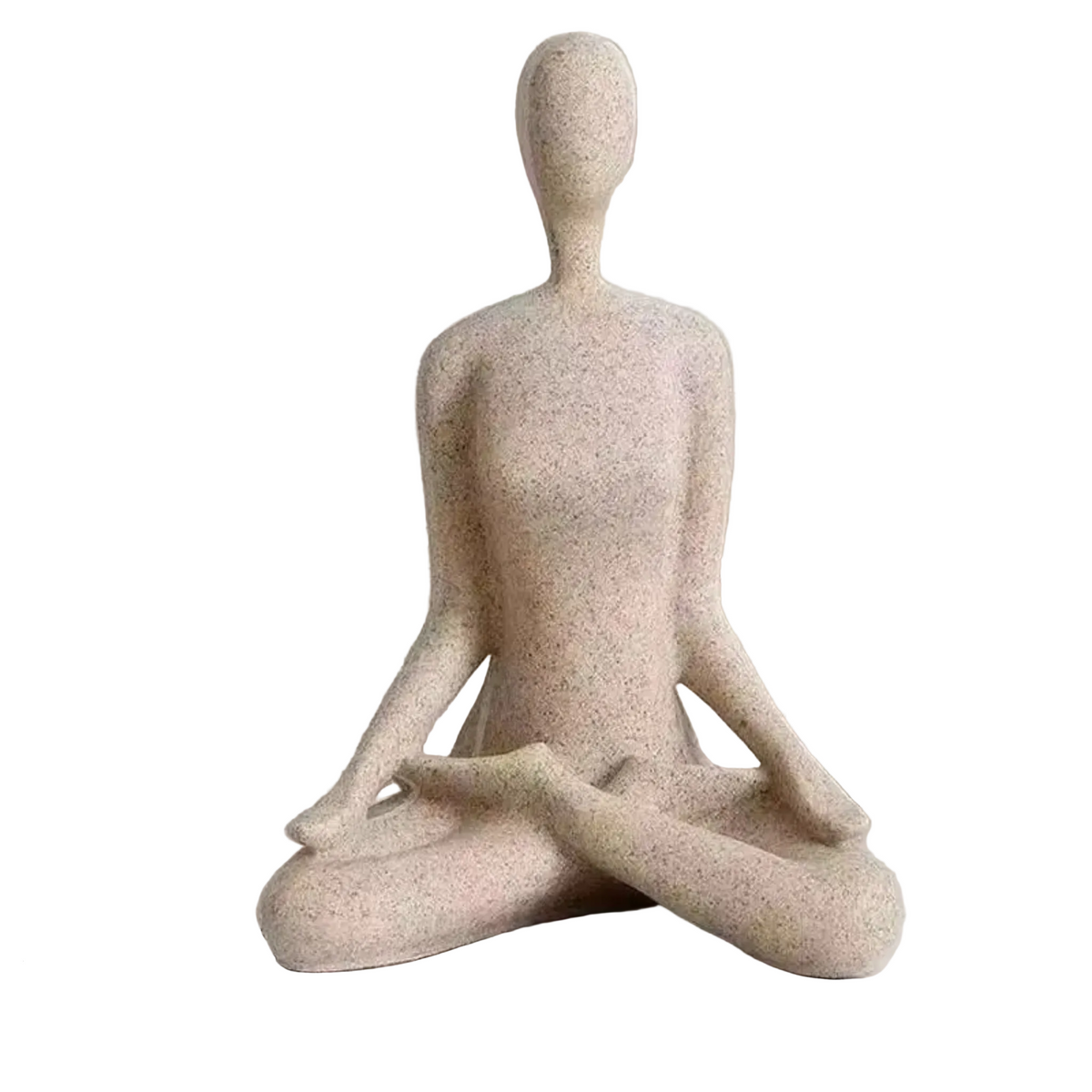 "Sand Form" Yoga Meditation Sculpture — Large, Coiled Pose, sandstone resin finish