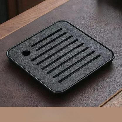 "Gongfu Cha Pan" Stone & Wood Drainage Tea Tray