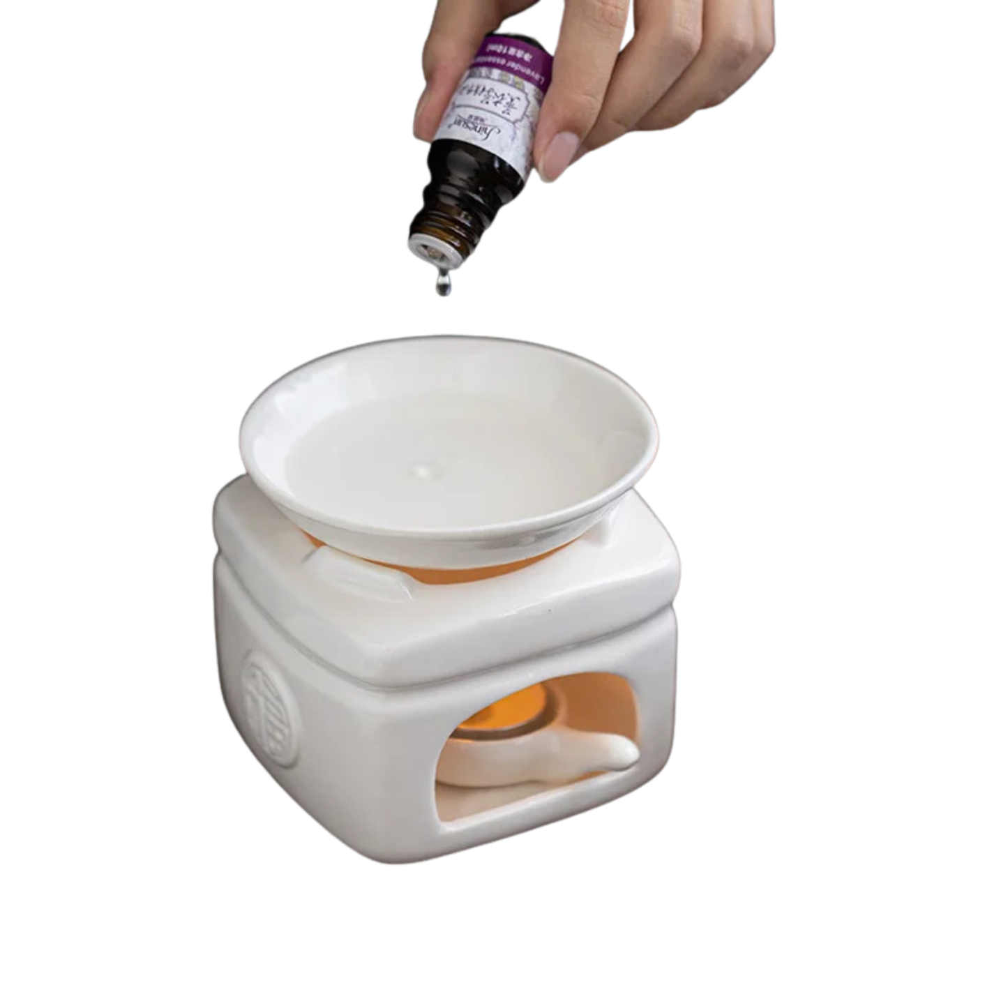 "Zen Glow" white porcelain oil burner and tea warmer — sculptural design — CL House Candles & Fragrance