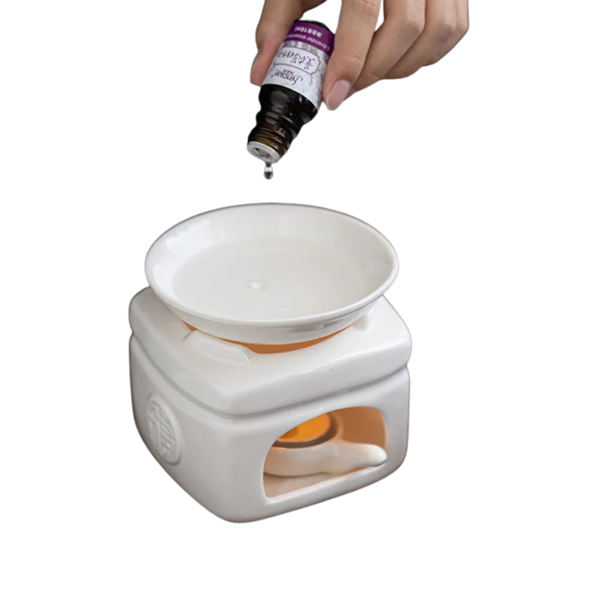 "Zen Glow" white porcelain oil burner and tea warmer — sculptural design — CL House Candles & Fragrance