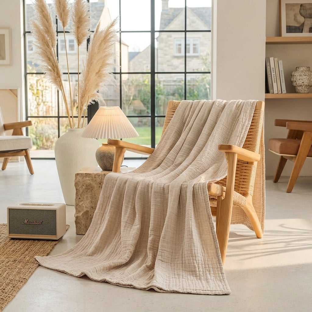 "Cotton Cloud" 6-Layer Muslin Cotton Throw Blanket'