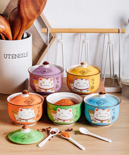 Unique Kitchen Decor Spice Organization

Lucky Cats

Lucky Cat Condiment Set

Lucky Cat

Kitchen Style Ceramic Condiment Jars Featuring Lucky Cat Designs

Kitchen Decor Japanese Condiment Set

Good Fortune

Ceramic Containers

Ceramic Condiment Containers

Adorable

