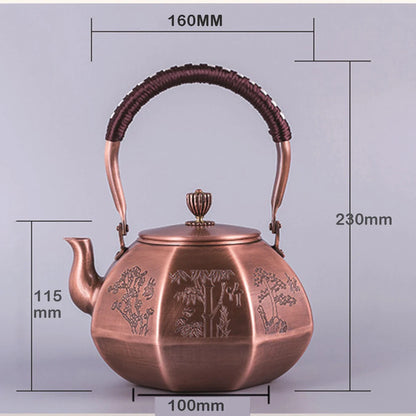 "Dynasty Forge" copper kettle dimensions — 1600ml capacity — handcrafted teaware — CL House