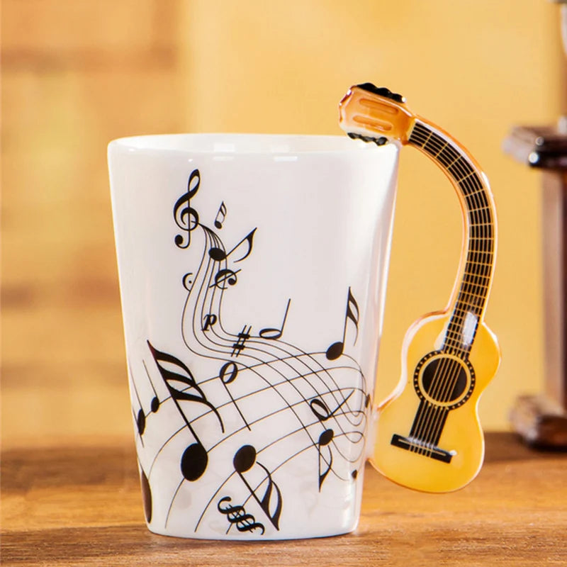 Guitar handle mug

Musician gift 

Unique ceramic coffee cup

Musical theme drinkware

Novelty porcelain mug

220ml coffee cup

Creative gift for couples

Guitarist birthday present

Artistic tea mug