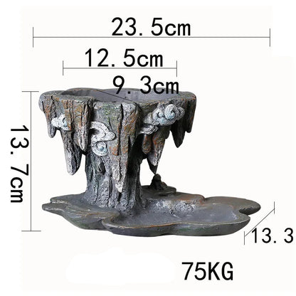"Floating Rock" Bonsai Planter — Large size, Crimson Rock, detail view