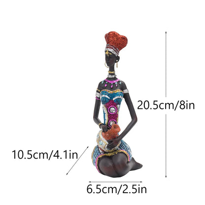 Abstract African sculpture

Black woman figurine

RAKKS home decor

Resin ethnic art

Modern wine cabinet ornament

African heritage statue

Contemporary shelf decor

Cultural home accessories

Boutique cafe decoration