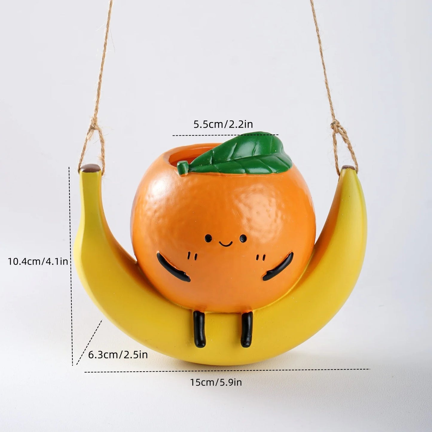 Fruit shaped hanging planter

Banana swing plant pot

Cute apple succulent holder

Hanging orange flower pot

Novelty garden ornaments

Small indoor hanging pots

Unique gift for plant lovers

