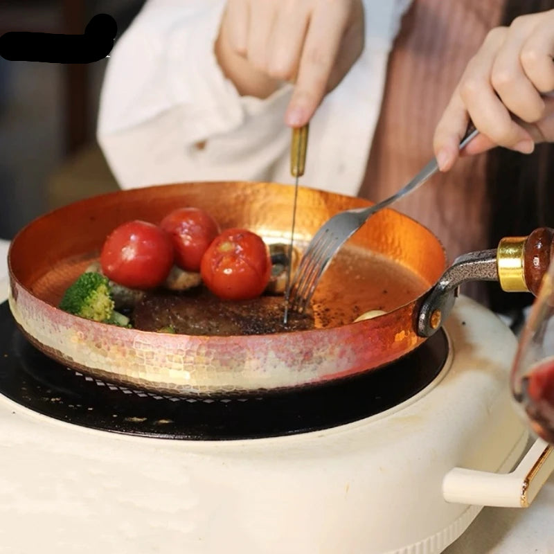 clHouse & Home
Handcrafted copper pan 

Copper steak plate

Wooden handle copper skillet

Campfire picnic cookware

Western-style dinner dish

Flat bottom copper pan

Artisan copper tableware

Outdoor cooking skillet

Pure copper frying pan