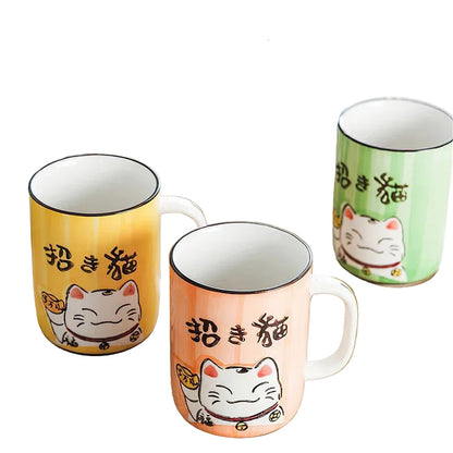 clHouse  Home
Japanese Maneki-neko coffee cup Large 400ml tea mug Hand-painted kitchen drinkware Kawaii lucky cat water cup Green handle ceramic mug Unique gift for cat lovers Oriental style tea ware

#UKHomeDecor #BritishHome #UKGifts #HomeDécorUK #ShopUK