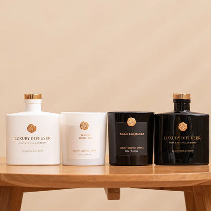 Glamour & Cheery fragrance gift set — Westin White Tea and Amber Temptation editions side by side