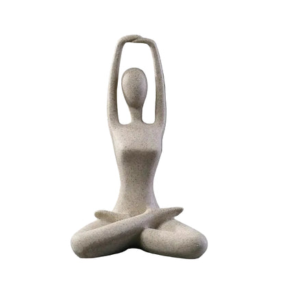 "Sand Form" Yoga Meditation Sculpture — Small, Lotus Pose, sandstone resin finish
