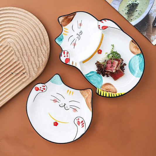 Kids Plate

Gift

Fun

Durable

Dishwasher Safe

Cute

Children's Dinnerware

Cartoon Cat Baby Ceramic Plate

Baby Plate
