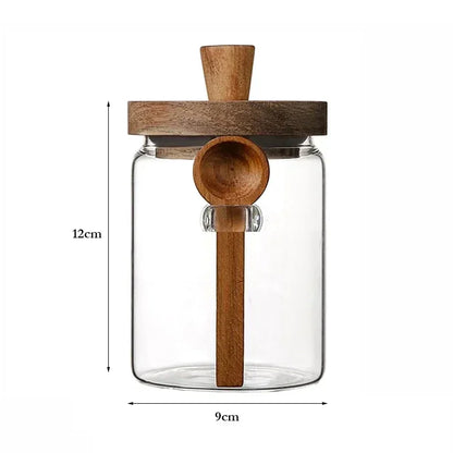 Tea storage with integrated spoon

Pantry organisation containers

Modern glass larder jars

Kitchen storage canister

Glass Storage Jar with Integrated Spoon

Glass spice jar with wooden lid

Glass jar for sugar and salt

Eco-friendly kitchen storage

Coffee bean storage jar

Airtight glass jar with spoon