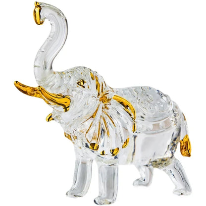 Nordic crystal elephant Gold elephant ornament Zhaocai wealth statue Handmade crystal animal Luxury home decor Crystal elephant figurine Feng Shui office decor Minimalist animal statue Elephant gift for luck
