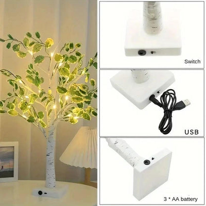 Susurro de primavera: Lámpara de árbol de hojas verdes DIY