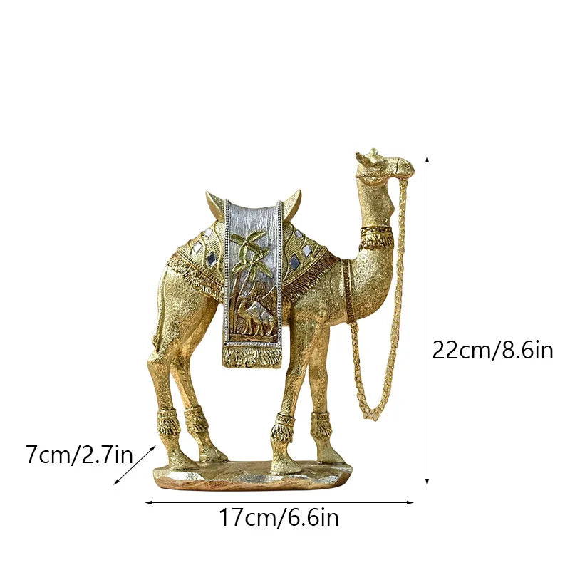 Golden camel sculpture

Turkish home decor UK

Feng Shui wealth ornaments

Resin animal figurines

Luxury office desk decor

Middle Eastern interior accessories

Gold camel statue

Prosperity symbols for home

High-end shelf ornaments