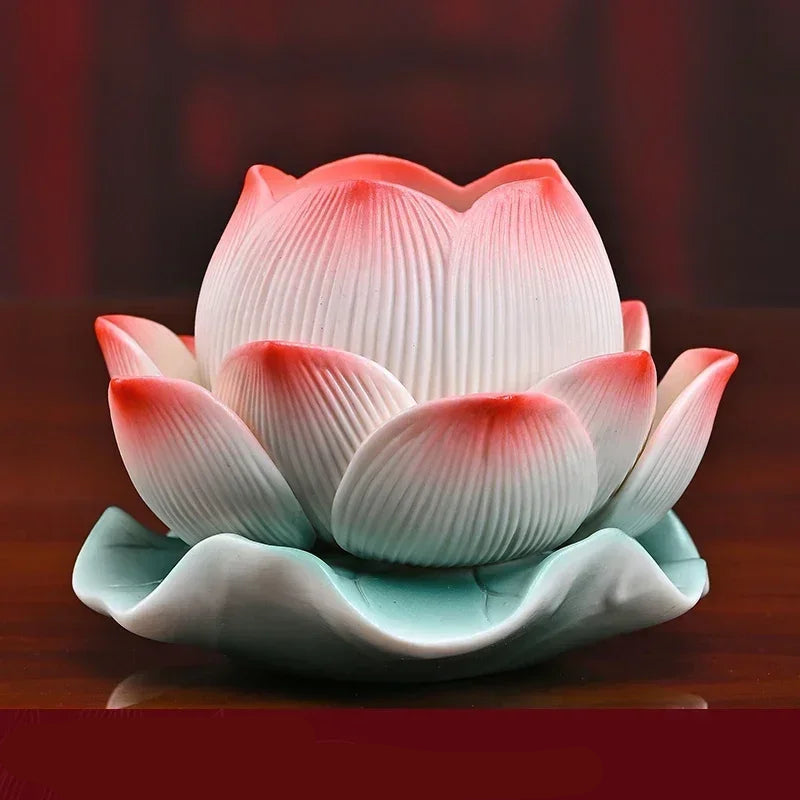 Ceramic lotus candle holder

Buddhist butter lamp holder

Feng Shui home decor UK

Lotus flower altar supplies

Spiritual home ornaments

Zen meditation accessories

Premium ceramic candle stand

High-grade Buddha ware

Decorative tea light holder