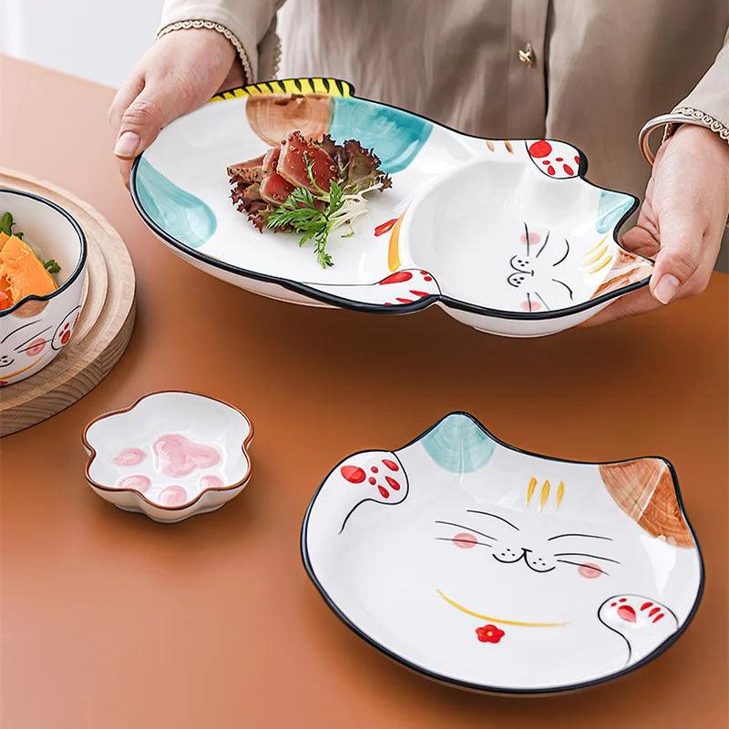 Kids Plate

Gift

Fun

Durable

Dishwasher Safe

Cute

Children's Dinnerware

Cartoon Cat Baby Ceramic Plate

Baby Plate