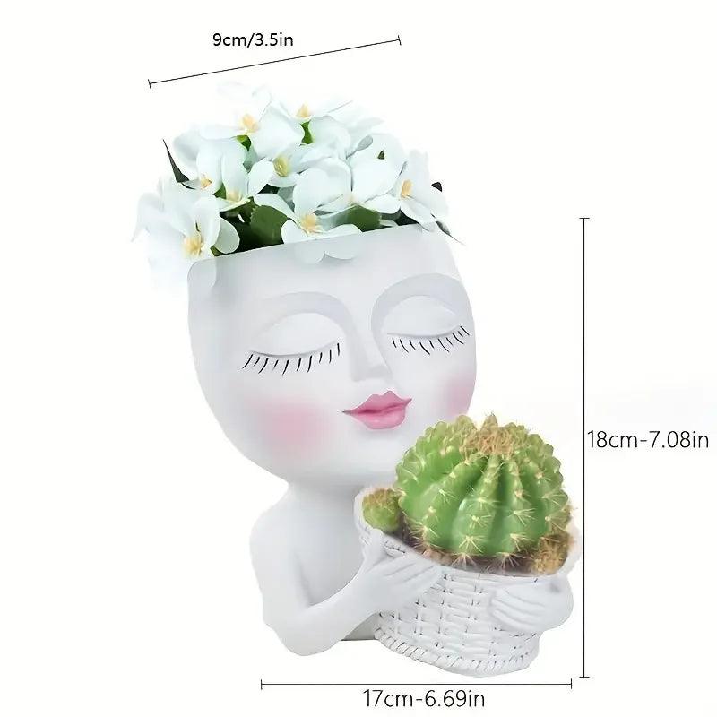 Flora Muse: Maceta con cara de niña artística