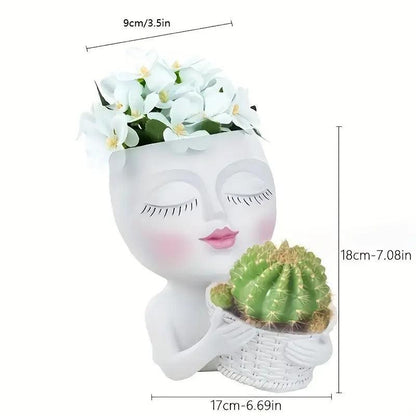 Flora Muse: Maceta con cara de niña artística
