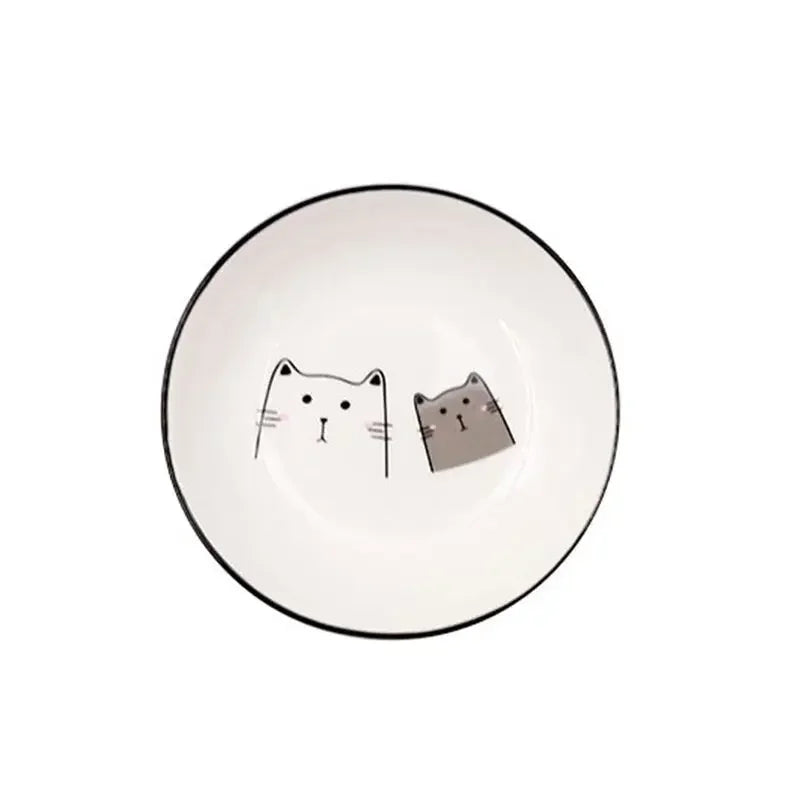 Purr-fect Dip: Plato cerámico para condimentos y salsas con un adorable gato