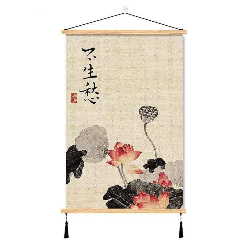 Zen wall art scroll

Buddhist calligraphy hanging

Feng Shui wall decor

Oriental canvas scroll

Spiritual home accessories

Traditional Chinese wall art

Mindfulness room decoration

Auspicious geomancy pendant

Meditation space art