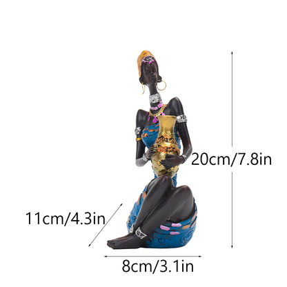 Abstract African sculpture

Black woman figurine

RAKKS home decor

Resin ethnic art

Modern wine cabinet ornament

African heritage statue

Contemporary shelf decor

Cultural home accessories

Boutique cafe decoration
