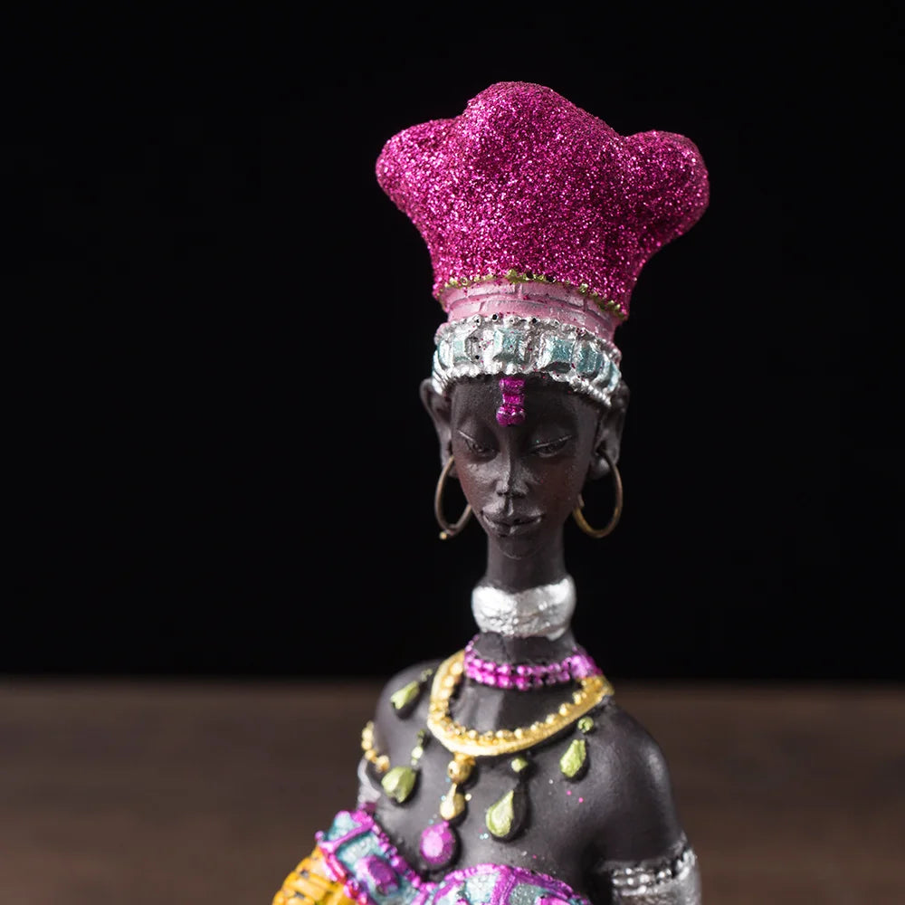 Abstract African sculpture

Black woman figurine

RAKKS home decor

Resin ethnic art

Modern wine cabinet ornament

African heritage statue

Contemporary shelf decor

Cultural home accessories

Boutique cafe decoration