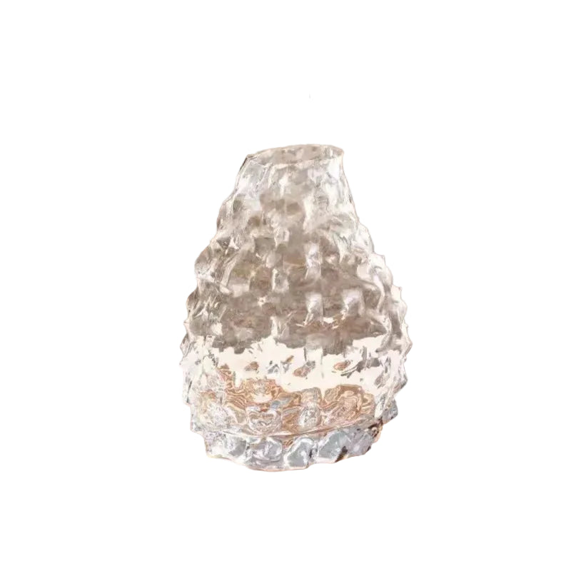  Glacier Peak textured glass vase in Crystal Clear, 22.5cm, white background