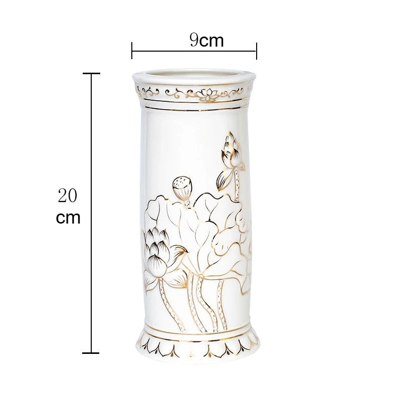 Buddhist offering vase

Guanyin water bottle

Gilded ceramic vase

Buddha hall supplies UK

Altar purification vessel

Buddhist ritual accessories

Compassion water bottle

Ceramic incense vase

Home sanctuary decor