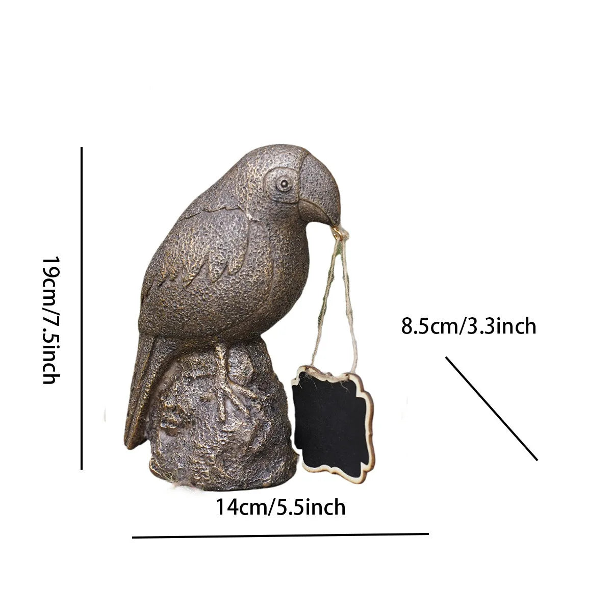 Parrot garden sculpture

Outdoor message board statue

Resin bird ornament 

Tropical garden decor

Patio welcome sign

Weatherproof garden statue

Exotic bird foyer decoration

Vibrant lawn ornaments

Gift for gardeners