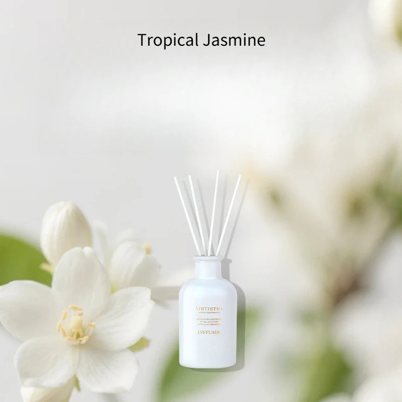 Bloom & Drift Reed Diffuser Set – Tropical Jasmine fragrance, 250ml glass bottle with reed sticks | CL House