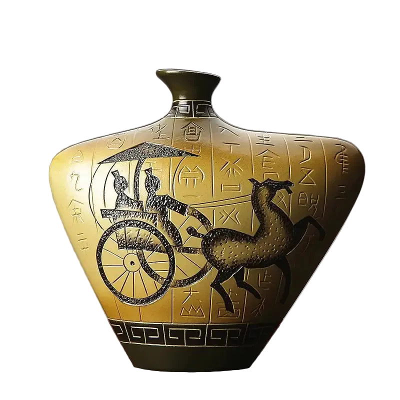 "Heritage" Yunnan ethnic ceramic vase, style 1, handcrafted folk art ornament, CL House