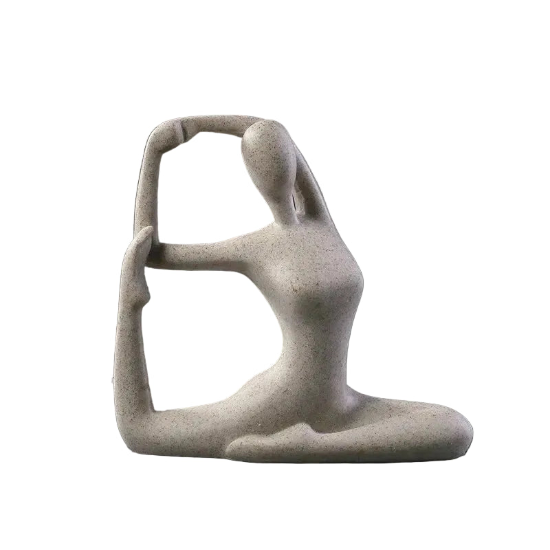 "Sand Form" Yoga Meditation Sculpture — Small, Trumpet Pose, sandstone resin finish