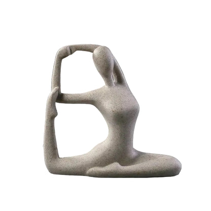 "Sand Form" Yoga Meditation Sculpture — Small, Trumpet Pose, sandstone resin finish