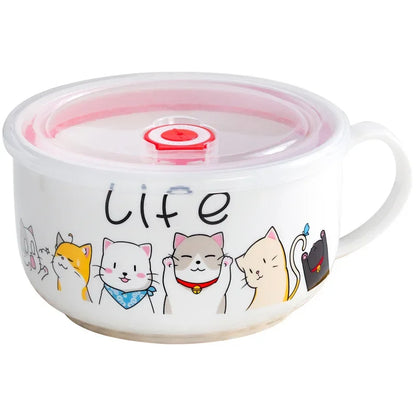 clHouse & Home
Japanese style noodle bowl Decorative ceramic cereal bowl Aesthetic kitchen supplies

Ceramic noodle bowl with lid Large ramen bowl cartoon Cute salad bowl with cover

Cartoon kitchen tableware Microwave safe ceramic food container Large soup bowl for home