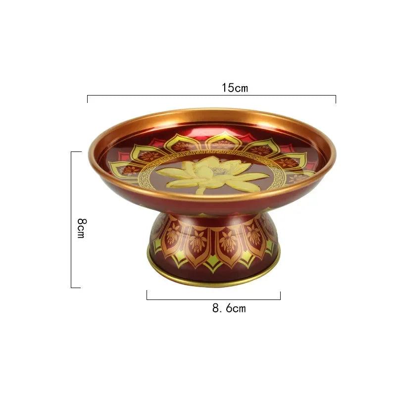 45935949086955 zinc alloy plate

tribute plate

metal plate

high foot plate

creative tray

chinese fruit dish

celestial offering

buddha hall accessories